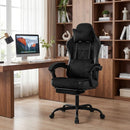 Gaming Chair Height Adjustable Computer Chair with Headrest Lumbar Support Linkage Armrests-Black by LJGDeals