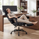 Gaming Chair Height Adjustable Computer Chair with Headrest Lumbar Support Linkage Armrests-Black by LJGDeals
