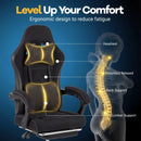 Gaming Chair Height Adjustable Computer Chair with Headrest Lumbar Support Linkage Armrests-Black by LJGDeals