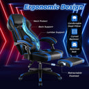 Gaming Chair Racing Style Swivel Chair with Footrest and Adjustable Lumbar Pillow by DirectDeals