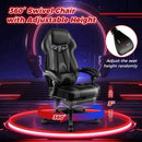 Gaming Chair Racing Style Swivel Chair with Footrest and Adjustable Lumbar Pillow by DirectDeals