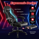 Gaming Chair Racing Style Swivel Chair with Footrest and Adjustable Lumbar Pillow by DirectDeals