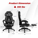 Gaming Chair Racing Style Swivel Chair with Footrest and Adjustable Lumbar Pillow by LJGDeals