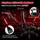 Gaming Chair Racing Style Swivel Chair with Footrest and Adjustable Lumbar Pillow by LJGDeals