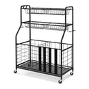 Garage Sports Equipment Organizer with Hooks & Baskets for Basketball-Black by LJGDeals