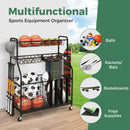 Garage Sports Equipment Organizer with Hooks & Baskets for Basketball-Black by LJGDeals