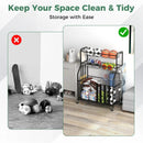 Garage Sports Equipment Organizer with Hooks & Baskets for Basketball-Black by LJGDeals