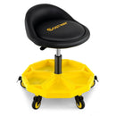 20 Inch-25 Inch Height Adjustable Rolling Garage Stool with Tool Tray Storage-Yellow by LJGDeals