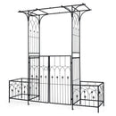 Garden Arbor with Gate and Planter Boxes Heavy Duty Metal Arch with Side Trellis by LJGDeals