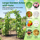 Garden Arbor with Gate and Planter Boxes Heavy Duty Metal Arch with Side Trellis by DirectDeals