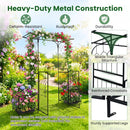 Garden Arbor with Gate and Planter Boxes Heavy Duty Metal Arch with Side Trellis by LJGDeals