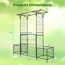 Garden Arbor with Gate and Planter Boxes Heavy Duty Metal Arch with Side Trellis by LJGDeals
