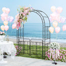Garden Arbor with Gate with Multiple Side Crossbars and 4 Sharp Ground Stakes-Black by LJGDeals