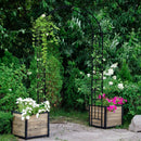7.5 Feet Metal Garden Arch for Climbing Plants and Outdoor Garden Decor-Black by LJGDeals