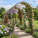 Garden Arch 87 Inches Tall Heavy Duty Metal Arbor Trellis Archway for Climbing Plants by LJGDeals