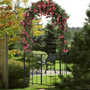 Garden Arch Arbor Trellis with Gate Patio Plant Stand Archway-Black by LJGDeals