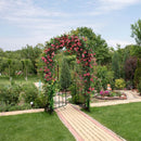 Garden Arch Arbor Trellis with Gate Patio Plant Stand Archway-Black by LJGDeals
