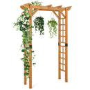 7/7.5 Feet Garden Arch Wooden Arbor Outdoor Wood Trellis for Climbing Plants by LJGDeals