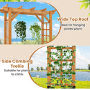 7/7.5 Feet Garden Arch Wooden Arbor Outdoor Wood Trellis for Climbing Plants by LJGDeals