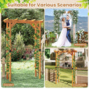 7/7.5 Feet Garden Arch Wooden Arbor Outdoor Wood Trellis for Climbing Plants by LJGDeals