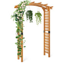 7/7.5 Feet Garden Arch Wooden Arbor Outdoor Wood Trellis for Climbing Plants by LJGDeals