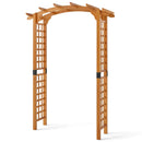 7/7.5 Feet Garden Arch Wooden Arbor Outdoor Wood Trellis for Climbing Plants by LJGDeals