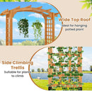7/7.5 Feet Garden Arch Wooden Arbor Outdoor Wood Trellis for Climbing Plants by LJGDeals