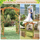 7/7.5 Feet Garden Arch Wooden Arbor Outdoor Wood Trellis for Climbing Plants by LJGDeals