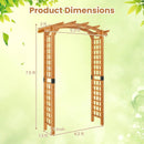 7/7.5 Feet Garden Arch Wooden Arbor Outdoor Wood Trellis for Climbing Plants by LJGDeals