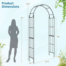 7.5 Feet Metal Garden Arch for Climbing Plants and Outdoor Garden Decor-Black by LJGDeals