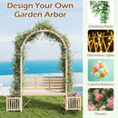 Garden Bench Arbor Arch Wooden Garden Arbor for Climbing Plants-Natural by DirectDeals