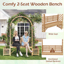 Garden Bench Arbor Arch Wooden Garden Arbor for Climbing Plants-Natural by LJGDeals