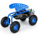 Red/Green Garden Cart Rolling Work Seat With Heavy Duty Tool Tray Gardening Planting by LJGDeals
