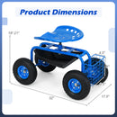 Garden Cart with Heavy Duty Tool Tray-Blue