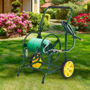 Garden Hose Reel Cart with 2 Wheels and Storage Basket by LJGDeals