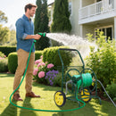 Garden Hose Reel Cart with 2 Wheels and Storage Basket