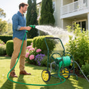 Garden Hose Reel Cart with 2 Wheels and Storage Basket by LJGDeals