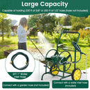 Garden Hose Reel Cart with 2 Wheels and Storage Basket by LJGDeals