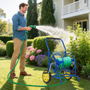 Garden Hose Reel Cart with 2 Wheels and Storage Basket by LJGDeals