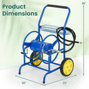 Garden Hose Reel Cart with 2 Wheels and Storage Basket by LJGDeals