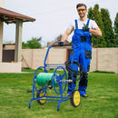Garden Hose Reel Cart with 2 Wheels and Storage Basket by LJGDeals