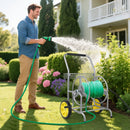 Garden Hose Reel Cart with 2 Wheels and Storage Basket by LJGDeals