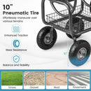 Garden Hose Reel Cart 300 Feet Large Capacity with 4 Wheels and Storage Basket-Gray by LJGDeals
