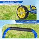 Garden Hose Reel Cart Metal Hose Cart with 4 Wheels and Storage Basket by LJGDeals