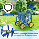 Garden Hose Reel Cart Metal Hose Cart with 4 Wheels and Storage Basket by LJGDeals