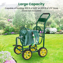 Garden Hose Reel Cart Metal Hose Cart with 4 Wheels and Storage Basket by LJGDeals
