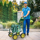Garden Hose Reel Cart Metal Hose Cart with 4 Wheels and Storage Basket by LJGDeals