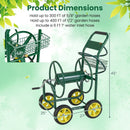 Garden Hose Reel Cart Metal Hose Cart with 4 Wheels and Storage Basket by LJGDeals
