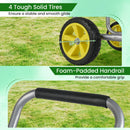 Garden Hose Reel Cart Metal Hose Cart with 4 Wheels and Storage Basket