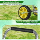 Garden Hose Reel Cart Metal Hose Cart with 4 Wheels and Storage Basket by LJGDeals